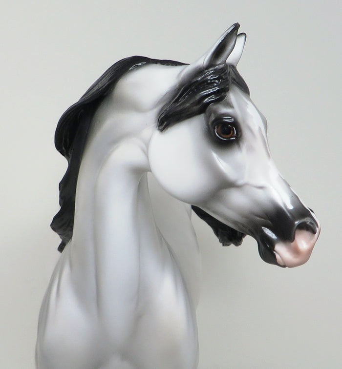 WORTH IT - OOAK GREY WITH BLACK POINTS ARABIAN MODEL HORSE - 3/24
