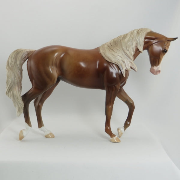 ADHERE - OOAK Dapple Chestnut Thoroughbred Mare Model Horse - 5/15