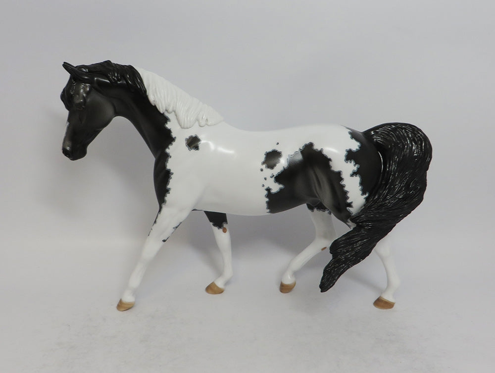 SUMMER RAIN - OOAK BLACK MAPPED PINTO PONY MODEL HORSE 3/29/2018