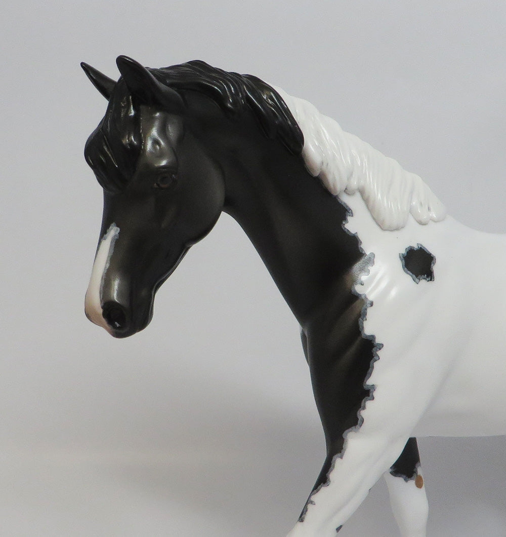 SUMMER RAIN - OOAK BLACK MAPPED PINTO PONY MODEL HORSE 3/29/2018