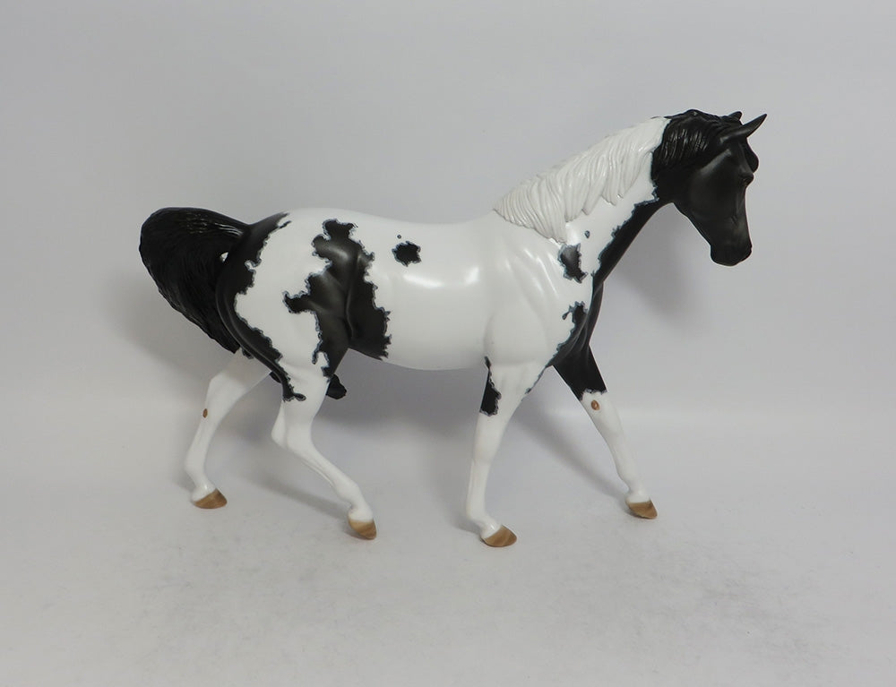SUMMER RAIN - OOAK BLACK MAPPED PINTO PONY MODEL HORSE 3/29/2018
