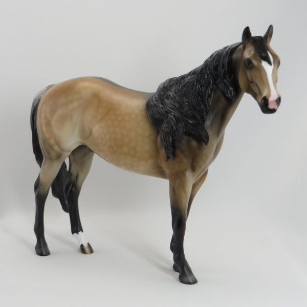 ICING ON THE CAKE - OOAK Frosty Dun Dappled Stock Model Horse - 5/15