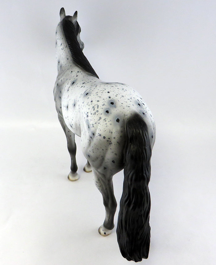 POLISHED ROCK-OOAK BLACK APPALOOSA ISH MODEL HORSE BY ALLEN KATT 9/29