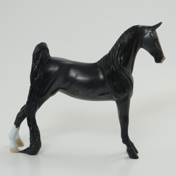 BLACK GARNET - Black Dappled Saddlebred Model Horse Pebble - LE2 - 5/15