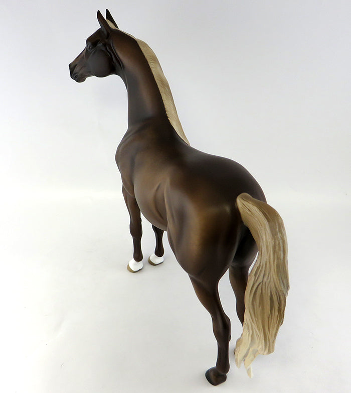 CLYDE&#39;S BIT OF TOFFEE-OOAK DAPPLED CHESTNUT MORGAN MODEL HORSE BY SHERYL LEISURE 9/29