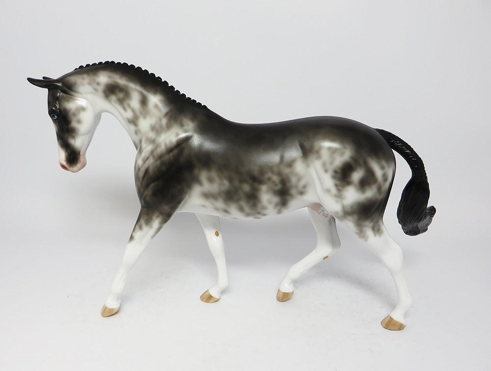 MIDNIGHT-OOAK BLACK SABINO PONY MODEL HORSE BY SHERYL LEISURE 8/2/17