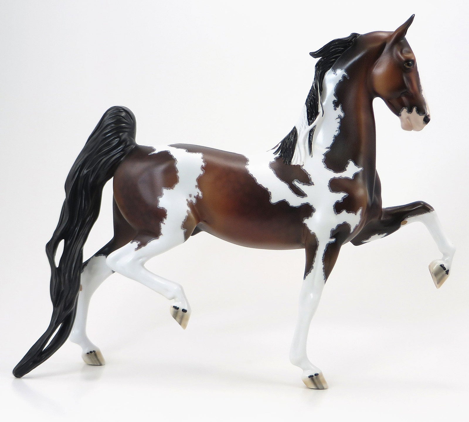 BROWN BEAR BROWN BEAR WHAT DO YOU SEE? - OOAK Dappled Bay Pinto Saddlebred Model Horse - 6/15