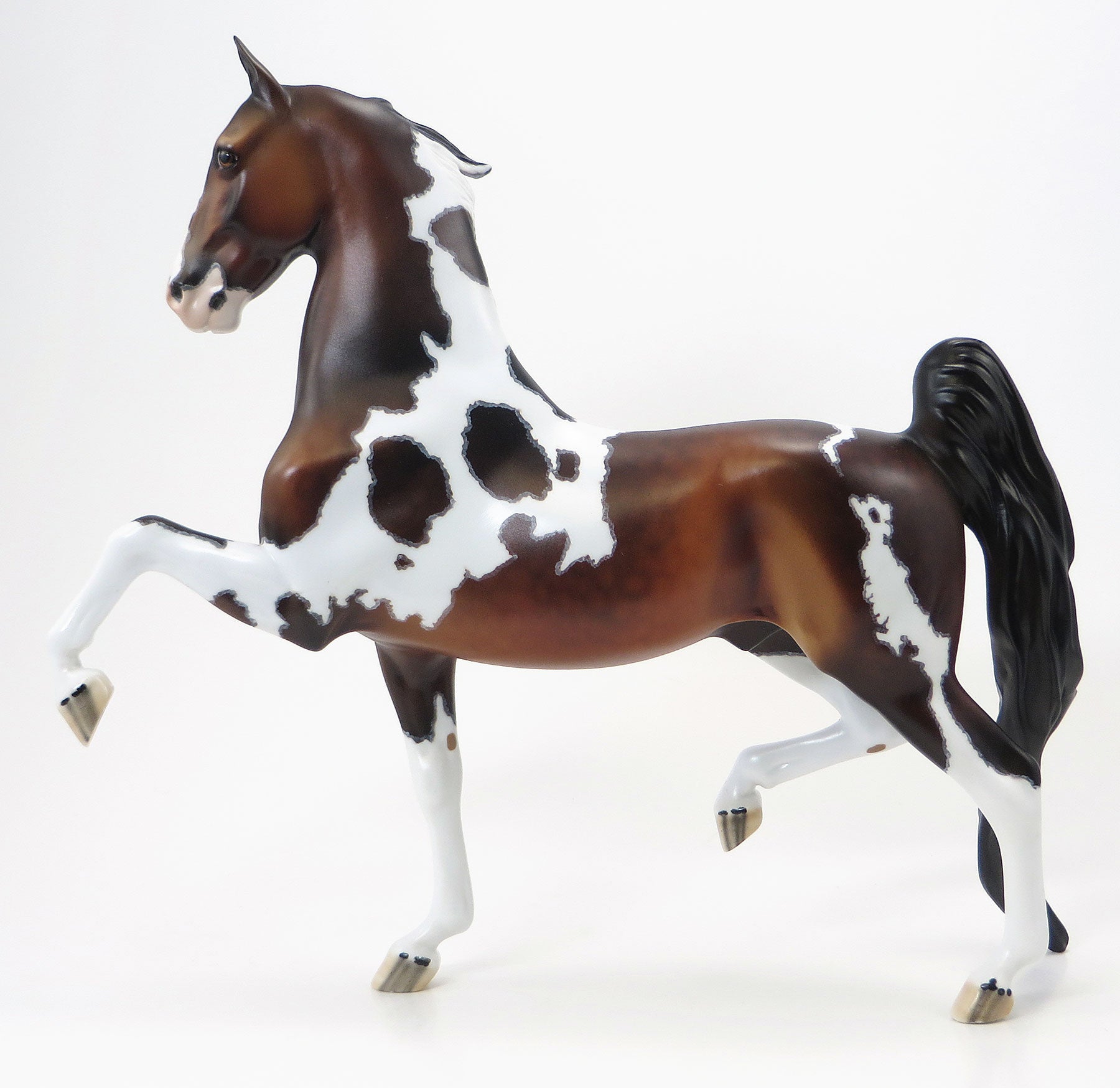 BROWN BEAR BROWN BEAR WHAT DO YOU SEE? - OOAK Dappled Bay Pinto Saddlebred Model Horse - 6/15