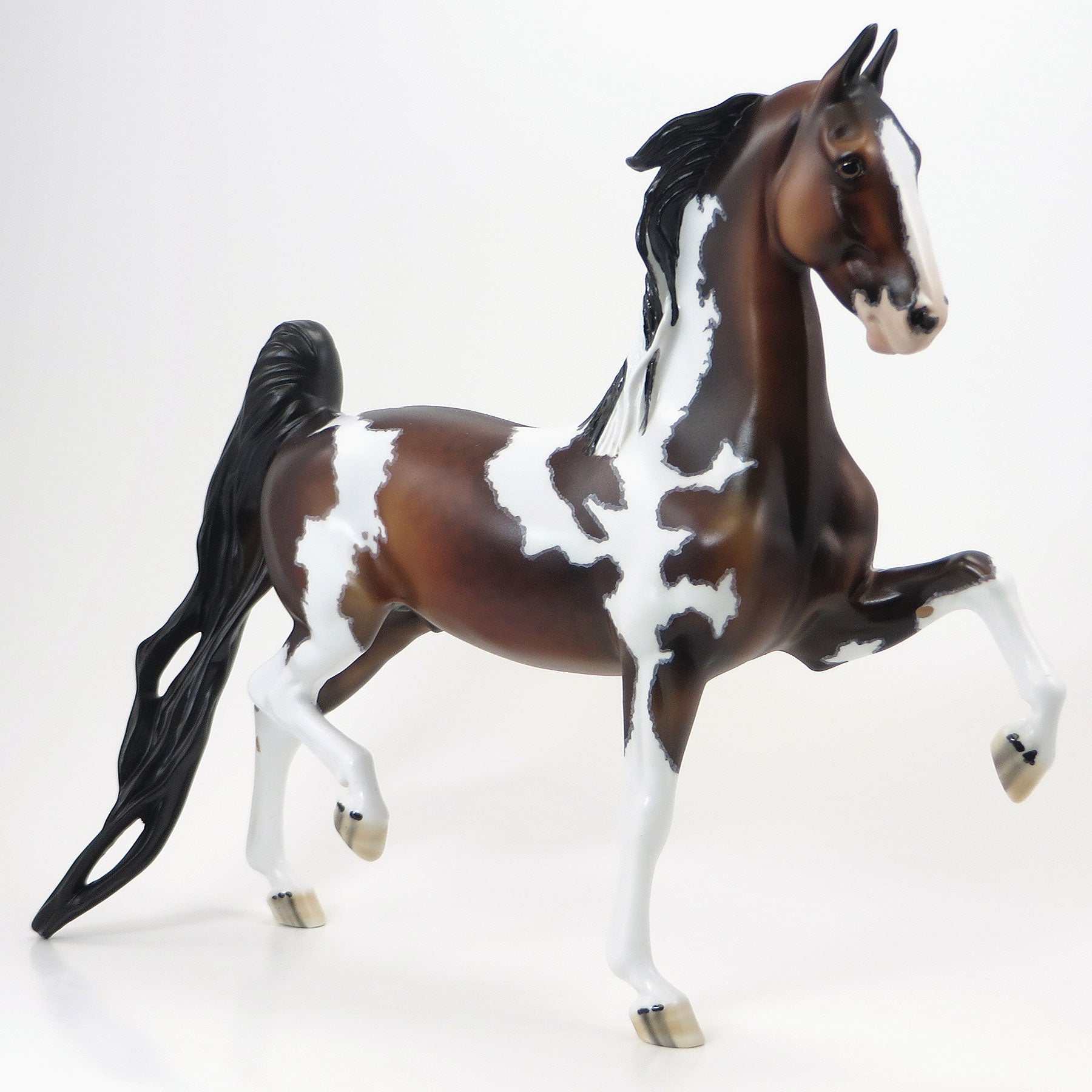 BROWN BEAR BROWN BEAR WHAT DO YOU SEE? - OOAK Dappled Bay Pinto Saddlebred Model Horse - 6/15