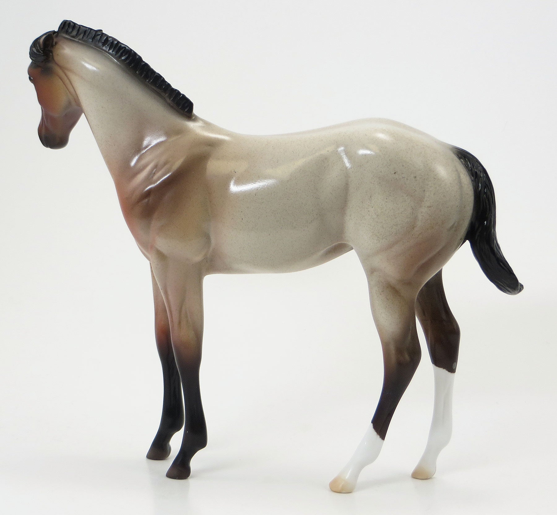 THE VERY HUNGRY CATERPILLAR - OOAK Bay Roan Weanling Model Horse - 6/19