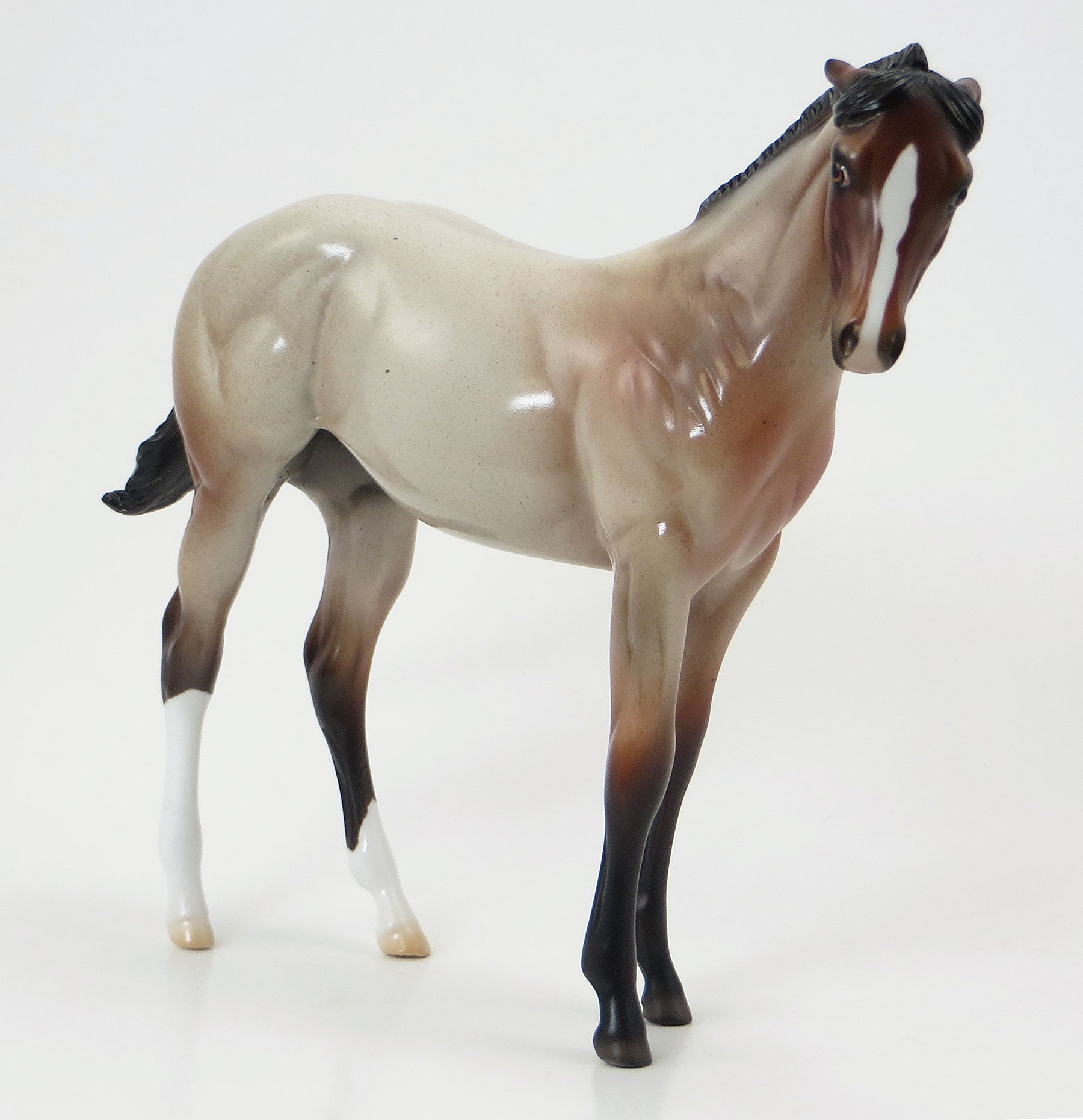 THE VERY HUNGRY CATERPILLAR - OOAK Bay Roan Weanling Model Horse - 6/19