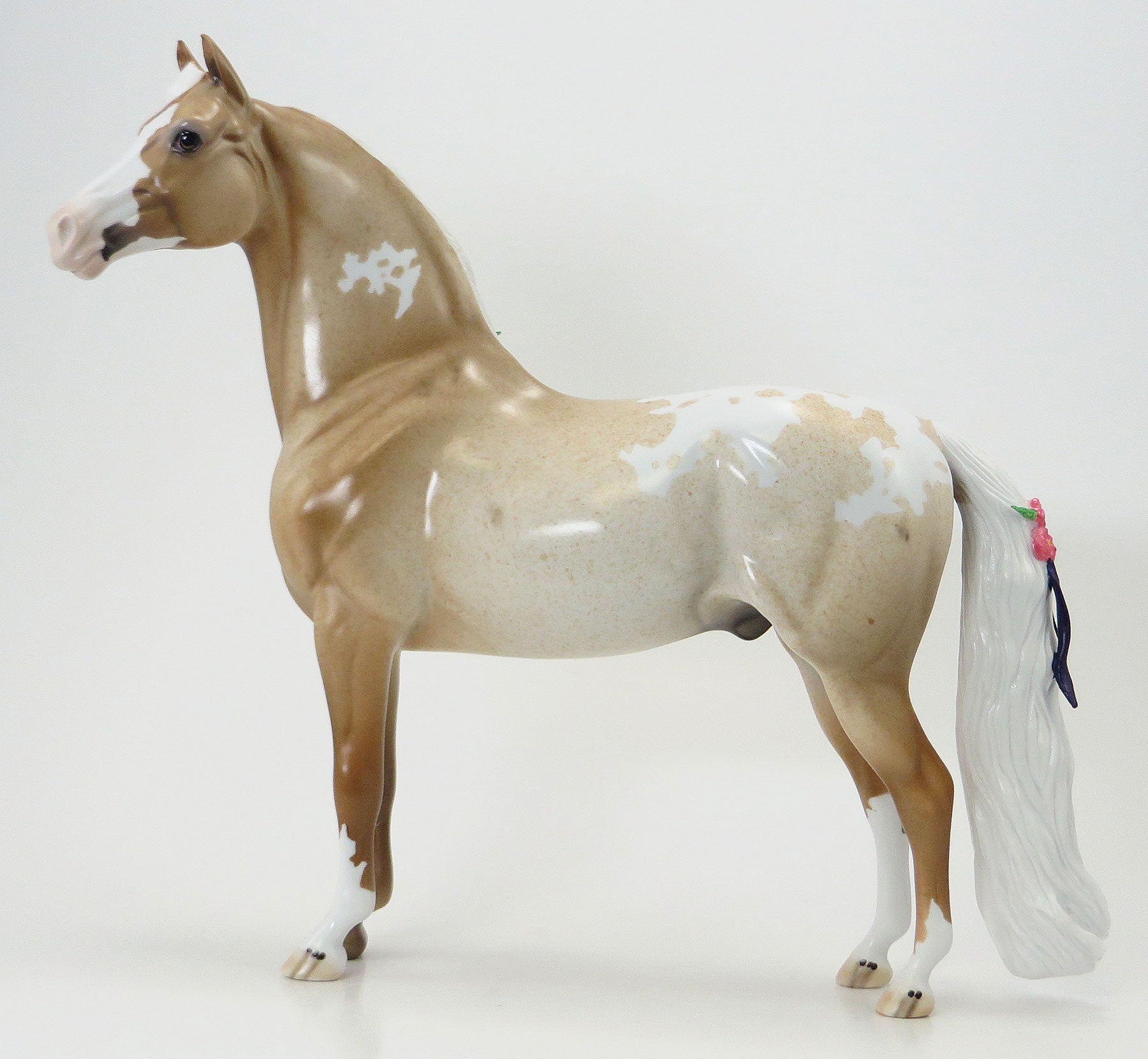 THE LORAX - OOAK Palomino Roan Appaloosa Morgan with Purple Ribbons and Flowers - 6/19