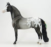 IF YOU GIVE A MOUSE A COOKIE- OOAK Blue Roan Appy Morgan Model Horse with Green Ribbons &amp; Flowers - 6/19