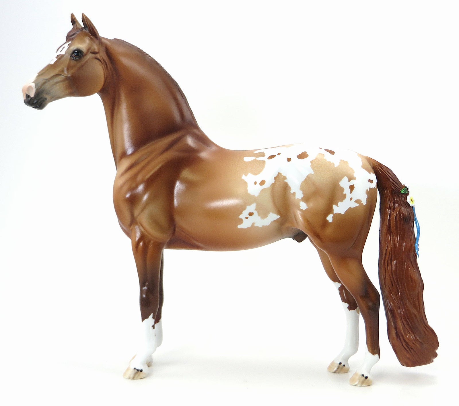 FOX IN SOCKS - OOAK Chestnut Appaloosa Morgan Model Horse with Blue Ribbons & Flowers - 6/19