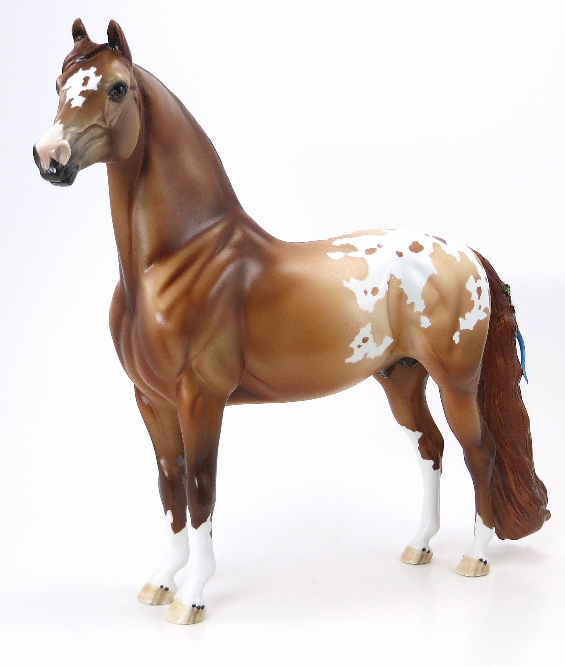 FOX IN SOCKS - OOAK Chestnut Appaloosa Morgan Model Horse with Blue Ribbons &amp; Flowers - 6/19