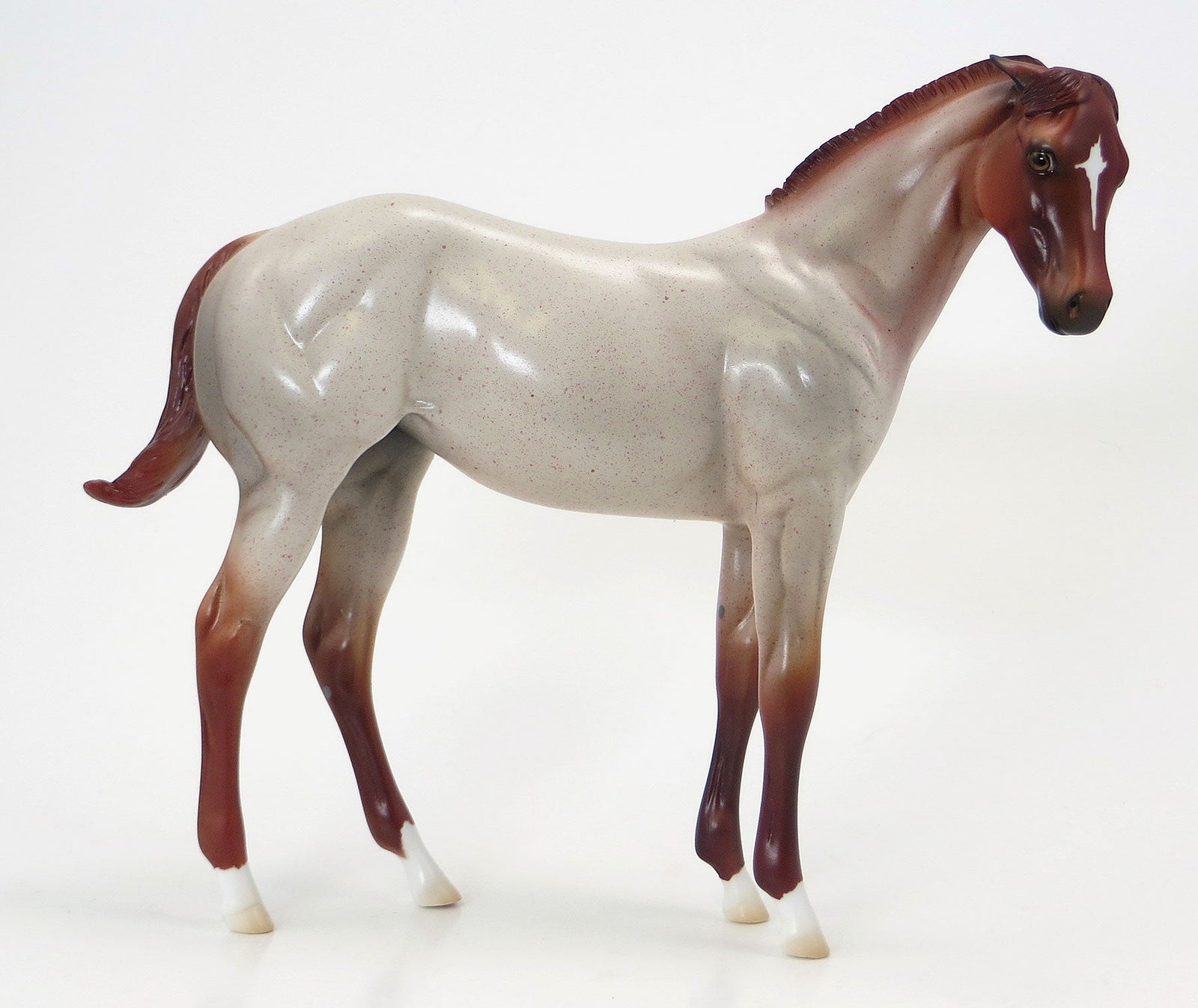 THE CAT IN THE HAT - OOAK Red Roan Weanling Model Horse - 6/19