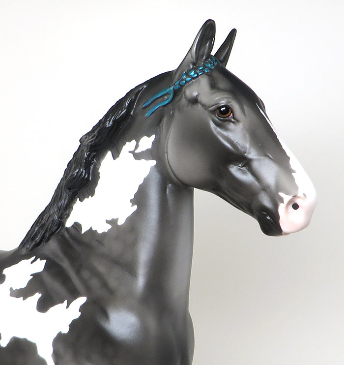 CABOOSE-DARK DAPPLE GREY PAINT TROTTING DRAFTER MODEL HORSE 3/31