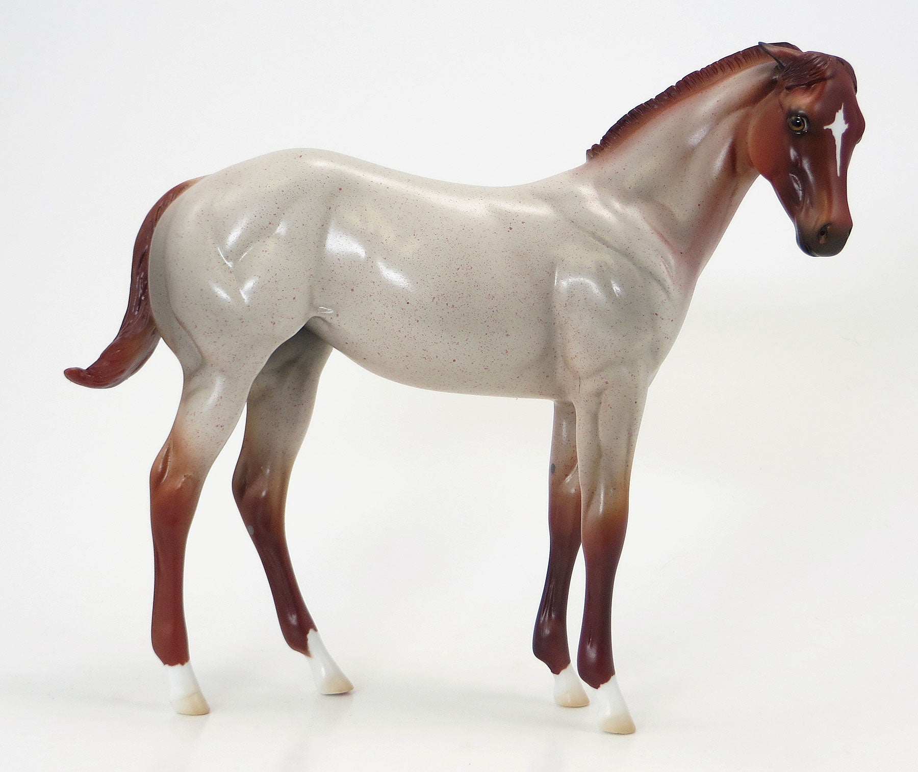 THE CAT IN THE HAT - OOAK Red Roan Weanling Model Horse - 6/19