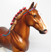 DOUBTING THOMAS-OOAK CHESTNUT TROTTING DRAFTER WITH RED, WHITE &amp; BLUE RIBBONS MM 2017
