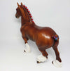 DOUBTING THOMAS-OOAK CHESTNUT TROTTING DRAFTER WITH RED, WHITE &amp; BLUE RIBBONS MM 2017