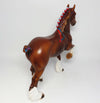 DOUBTING THOMAS-OOAK CHESTNUT TROTTING DRAFTER WITH RED, WHITE &amp; BLUE RIBBONS MM 2017