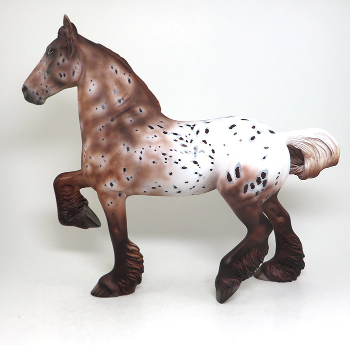 chestnut appaloosa trotting drafter model horse