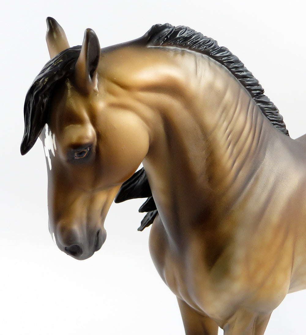 THE CONFECTIONER-OOAK DAPPLE BUCKSKIN ANDALUSIAN MODEL HORSE By Dawn Quick 3/3