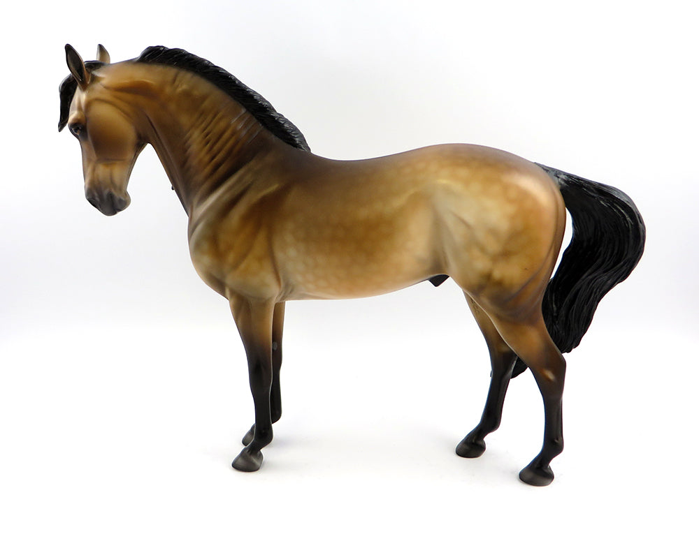 THE CONFECTIONER-OOAK DAPPLE BUCKSKIN ANDALUSIAN MODEL HORSE By Dawn Quick 3/3