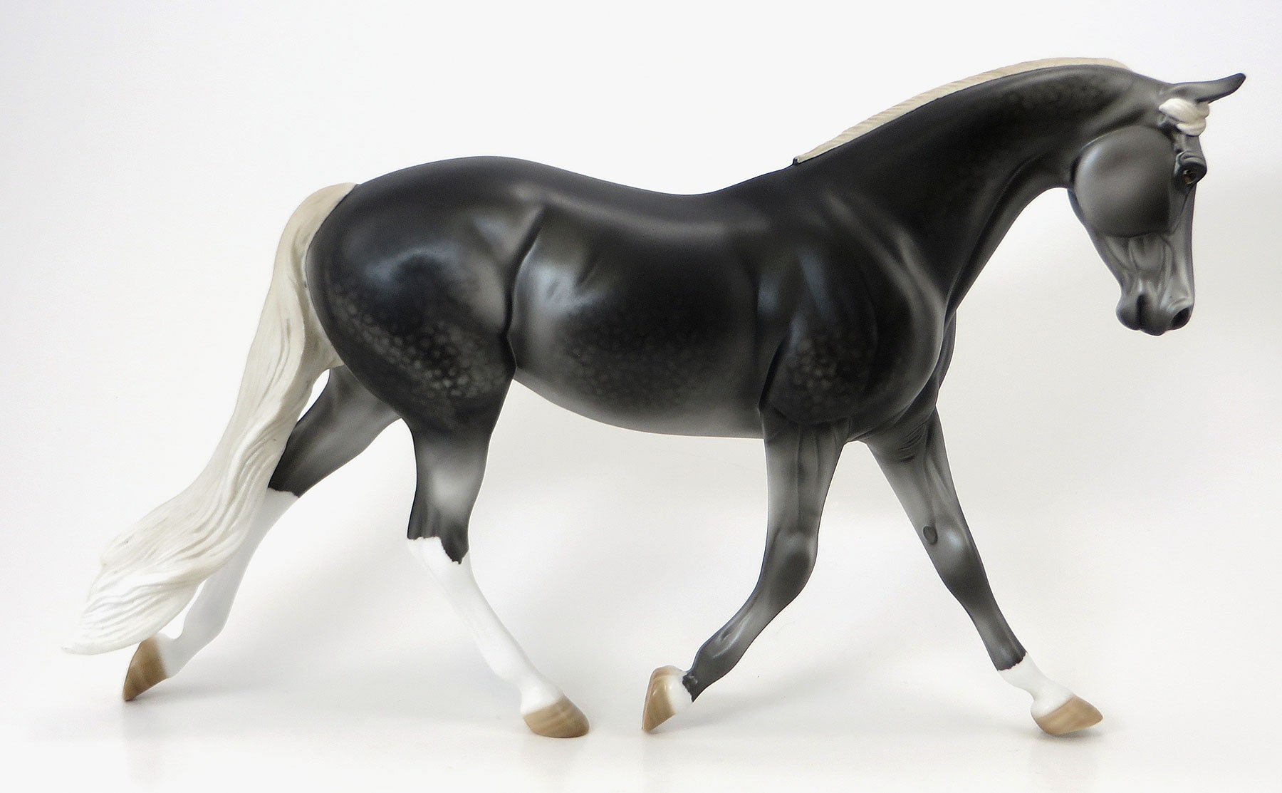 ALEXANDER AND THE TERRIBLE - OOAK Dapple Dark Grey Palouse Model Horse - 6/15