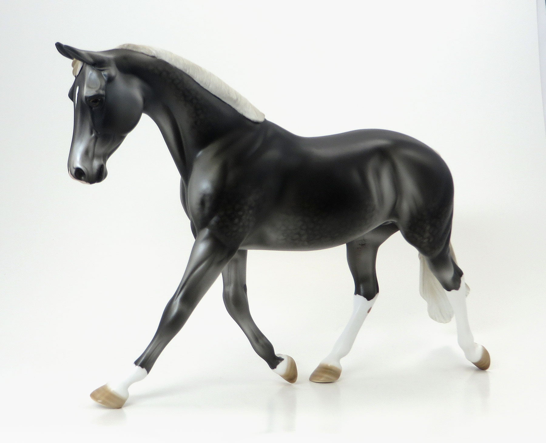 ALEXANDER AND THE TERRIBLE - OOAK Dapple Dark Grey Palouse Model Horse - 6/15