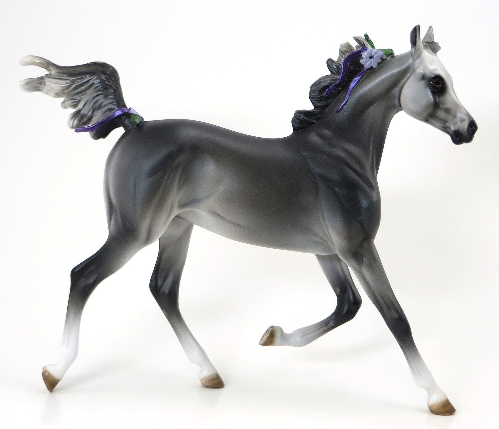 MY VIOLET- LE 10 Dark Grey Yearling W/ Purple Ribbons and Flowers 6/19