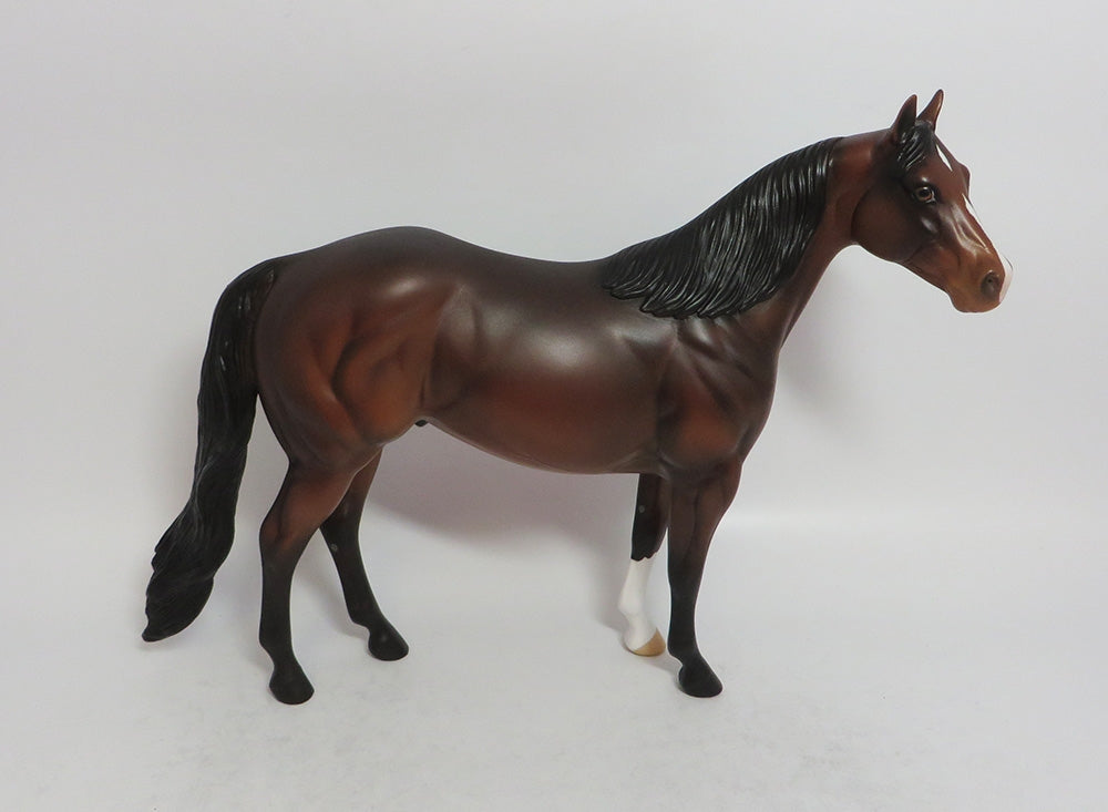 CANDY APPLE - OOAK DARK BAY ISH MODEL HORSE SHCF2018