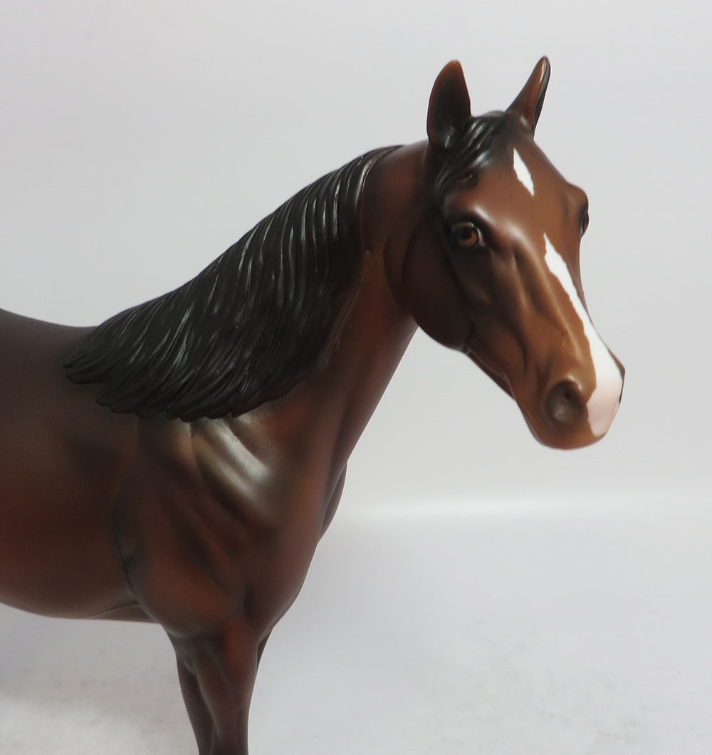 CANDY APPLE - OOAK DARK BAY ISH MODEL HORSE SHCF2018