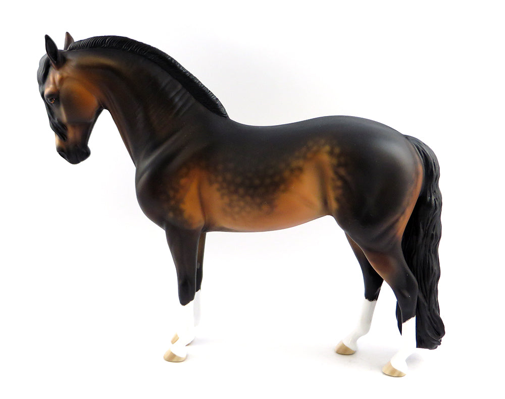 ANNICE~OOAK DAPPLE BAY ROACHED MANE ANDALUSIAN MODEL HORSE BY SHERYL LEISURE 3/3