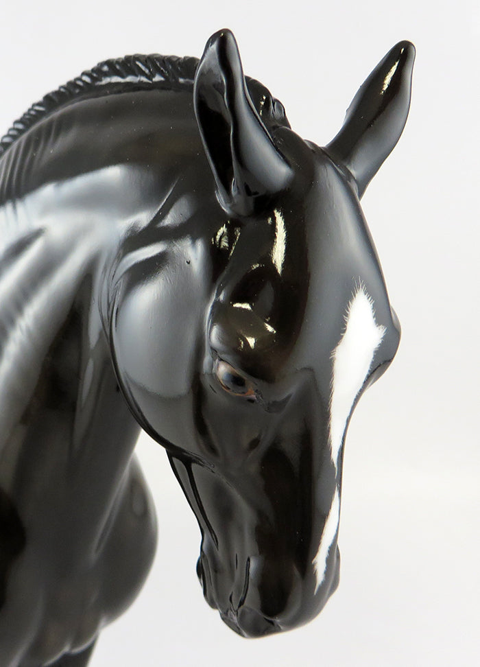 MADEA-LE-3 DAPPLED BLACK ANDALUSIAN MARE MODEL HORSE BY SHERYL LEISURE 9/30