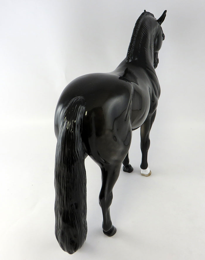 MADEA-LE-3 DAPPLED BLACK ANDALUSIAN MARE MODEL HORSE BY SHERYL LEISURE 9/30
