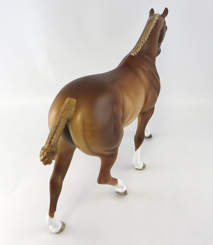 CENTRAL INTELLIGENCE-OOAK DAPPLED CHESTNUT ENGLISH PONY MODEL BY SHERYL LEISURE 9/30