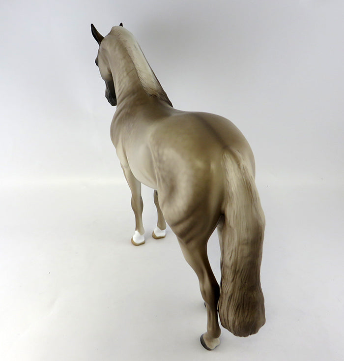 KID GLOVE-OOAK DAPPLED BUCKSKIN ANDALUSIAN MODEL HORSE BY SHERYL LEISURE 9/30