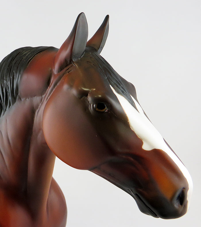 INFERNO-OOAK BAY STANDING DRAFTER  GELDING MODEL HORSE 9/30