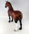 INFERNO-OOAK BAY STANDING DRAFTER  GELDING MODEL HORSE 9/30