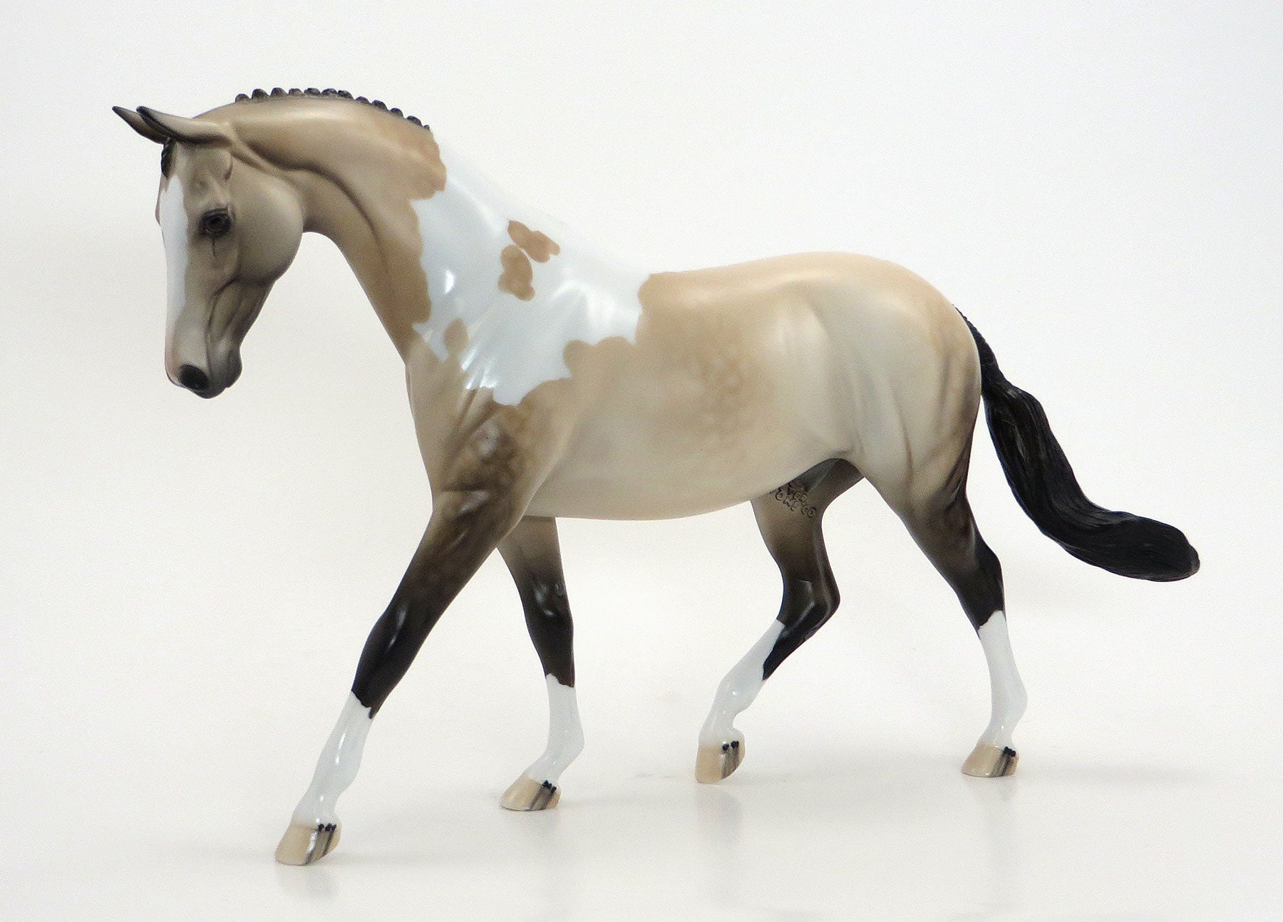 EMMET KELLY - OOAK Dappled Pale Buckskin Pinto English Pony Model Horse - 6/26