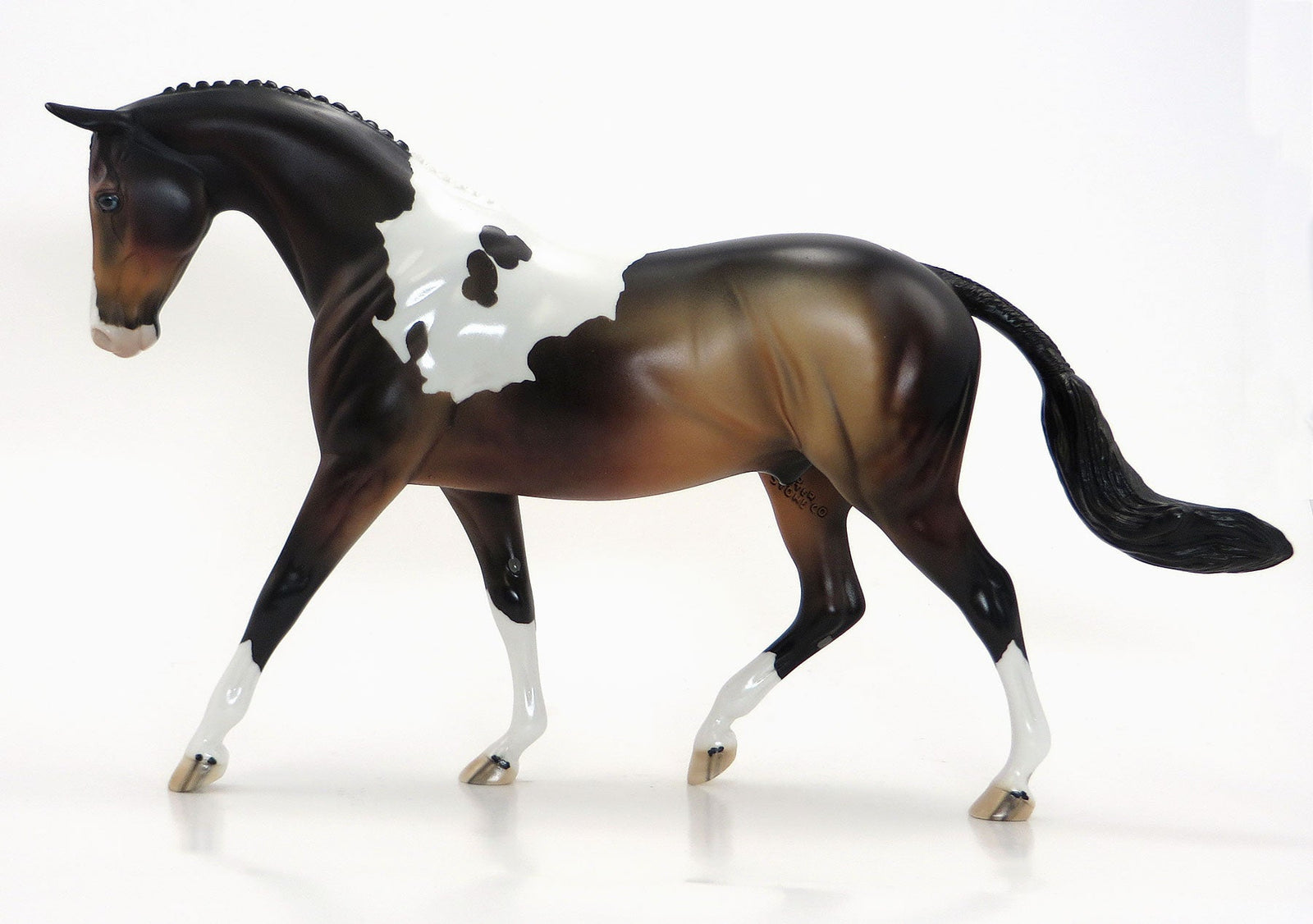 JUGGLER - OOAK Dapple Bay Pinto English Pony Model Horse - 6/26