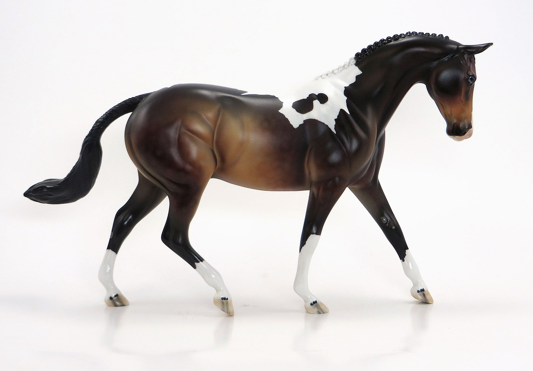 JUGGLER - OOAK Dapple Bay Pinto English Pony Model Horse - 6/26