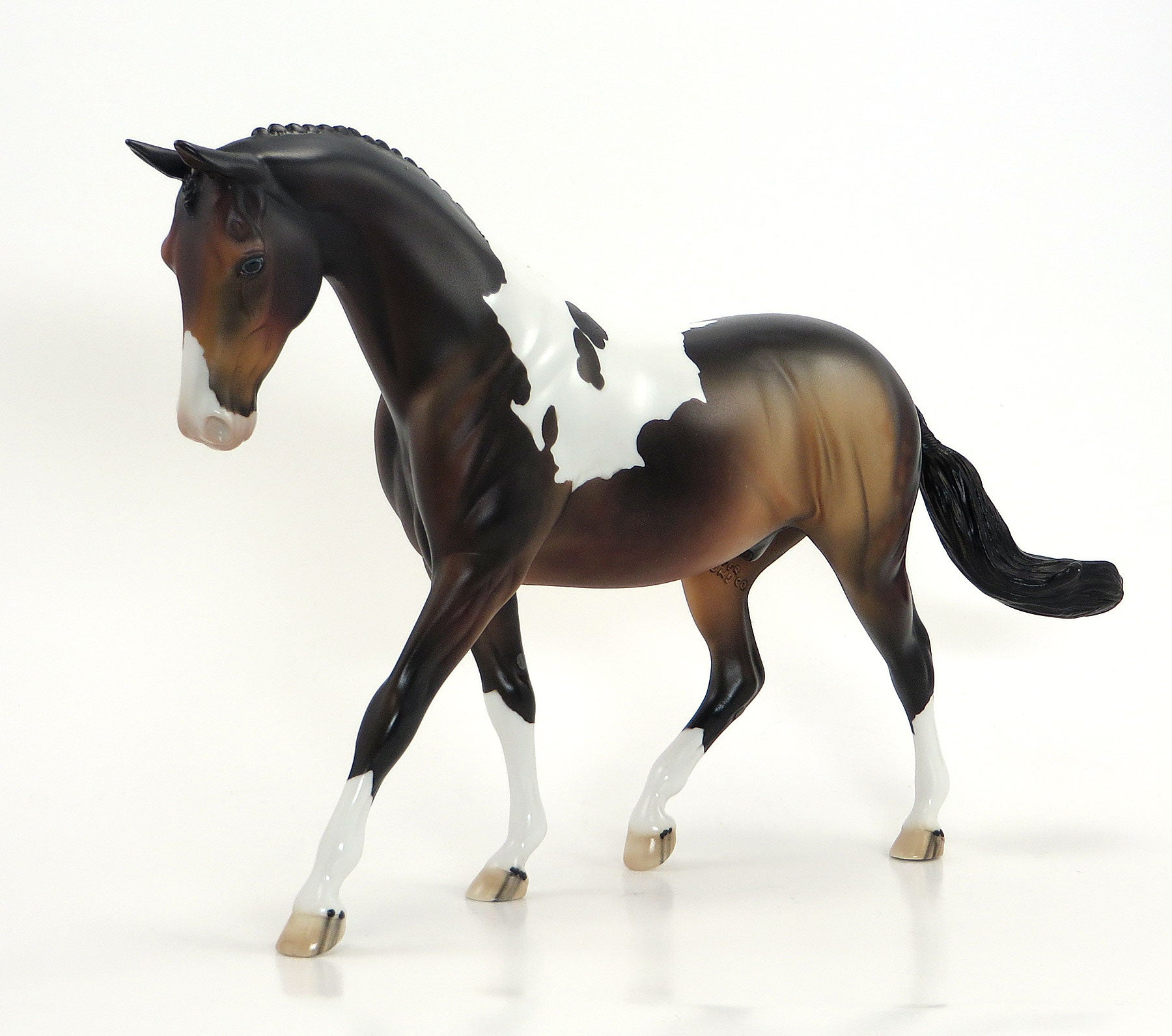 JUGGLER - OOAK Dapple Bay Pinto English Pony Model Horse - 6/26