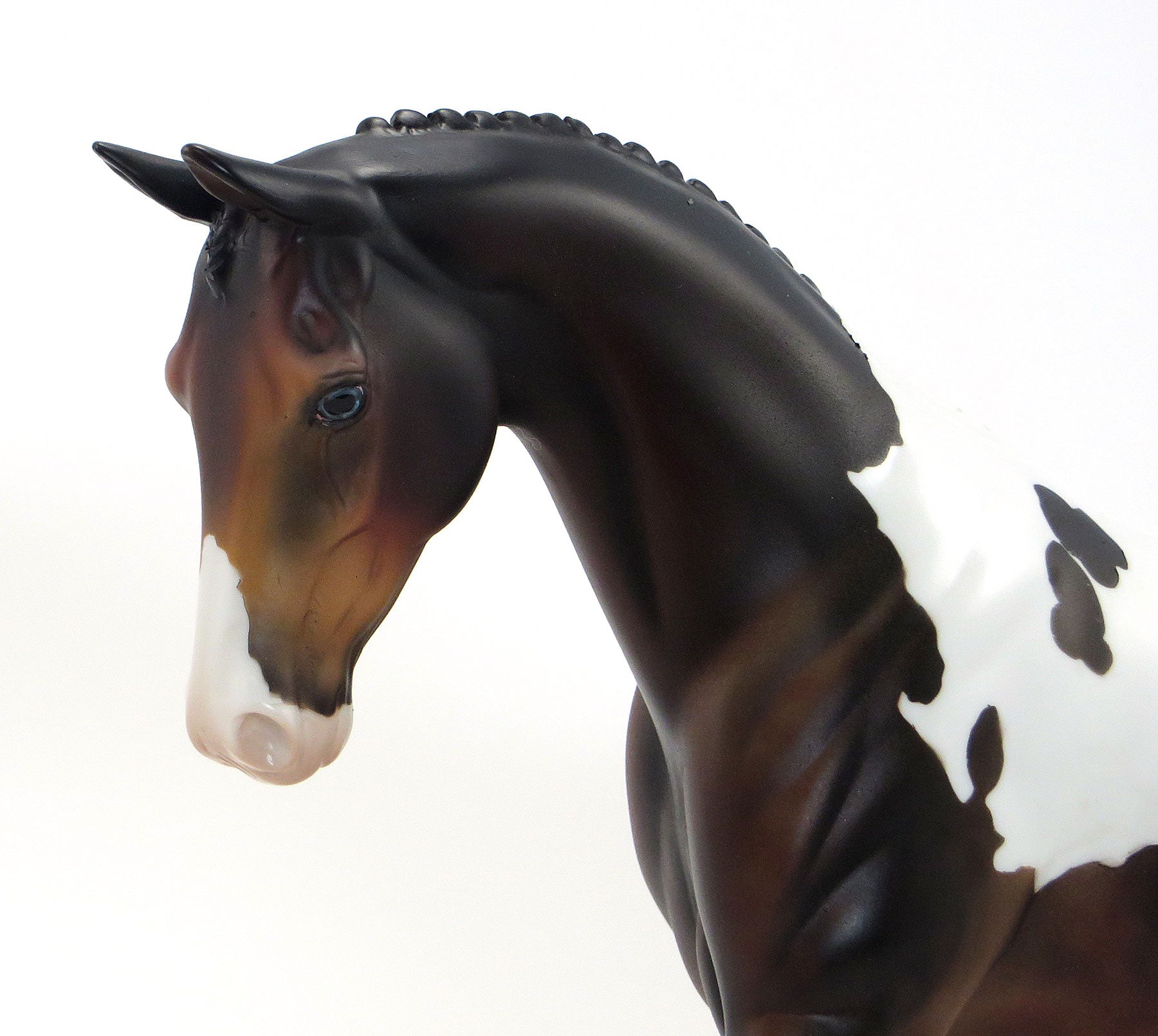 JUGGLER - OOAK Dapple Bay Pinto English Pony Model Horse - 6/26