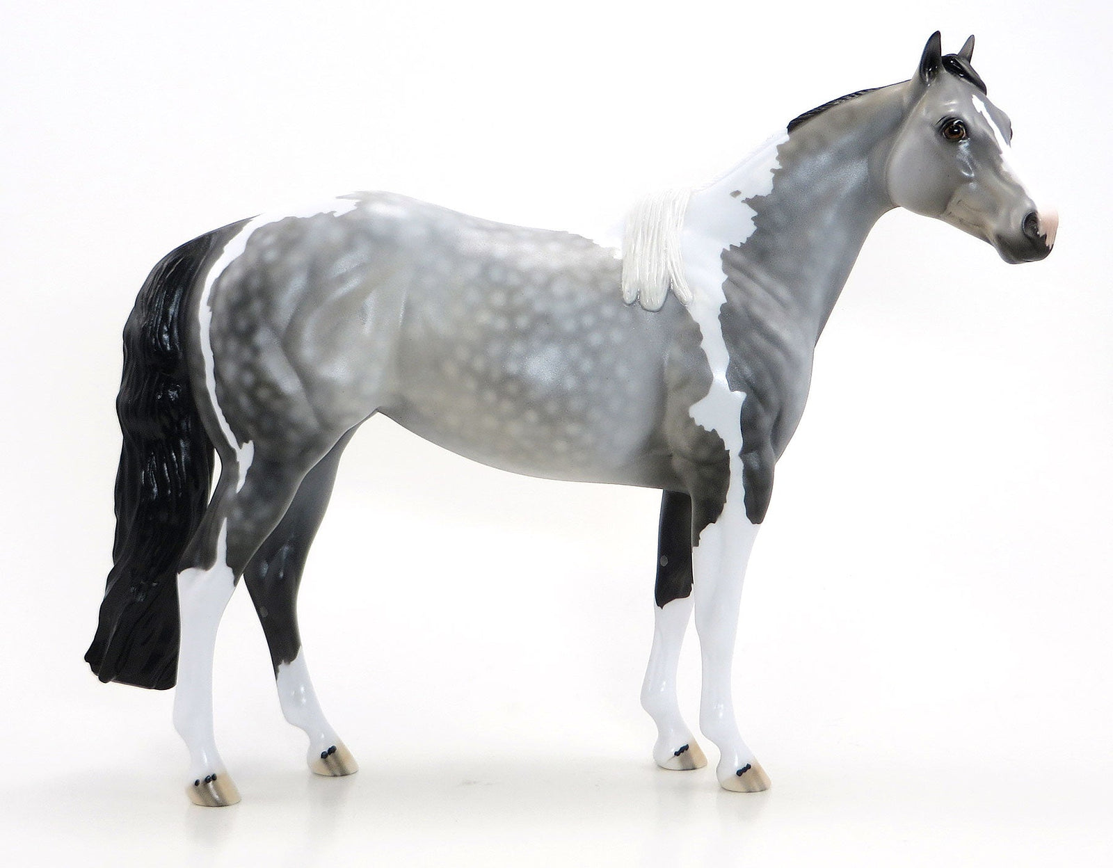 CLOWN ALLEY - OOAK Dapple Grey Tobiano Stock Model Horse - 6/15