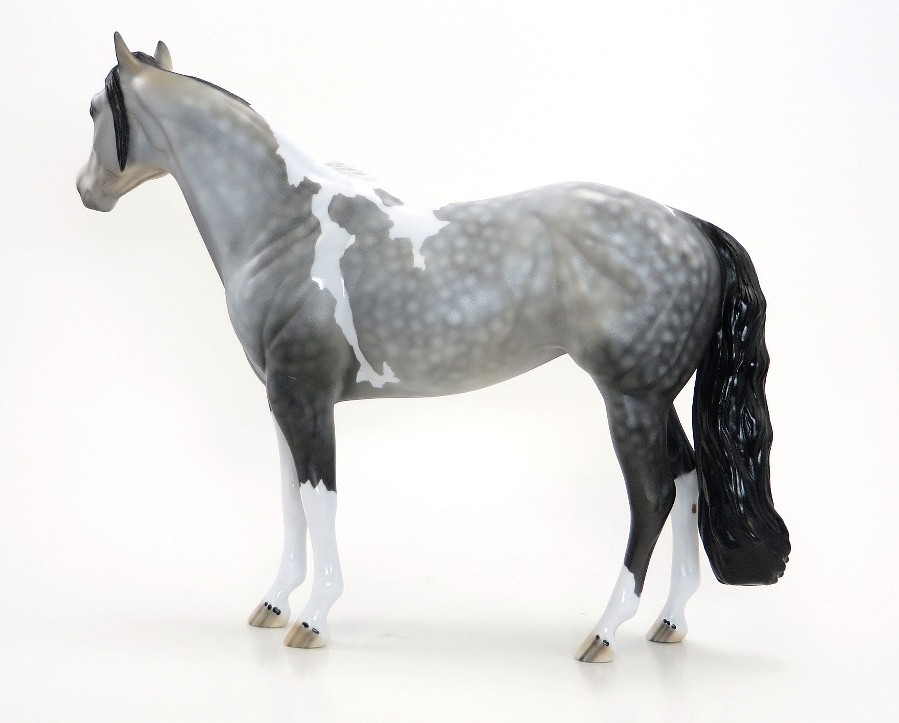 CLOWN ALLEY - OOAK Dapple Grey Tobiano Stock Model Horse - 6/15