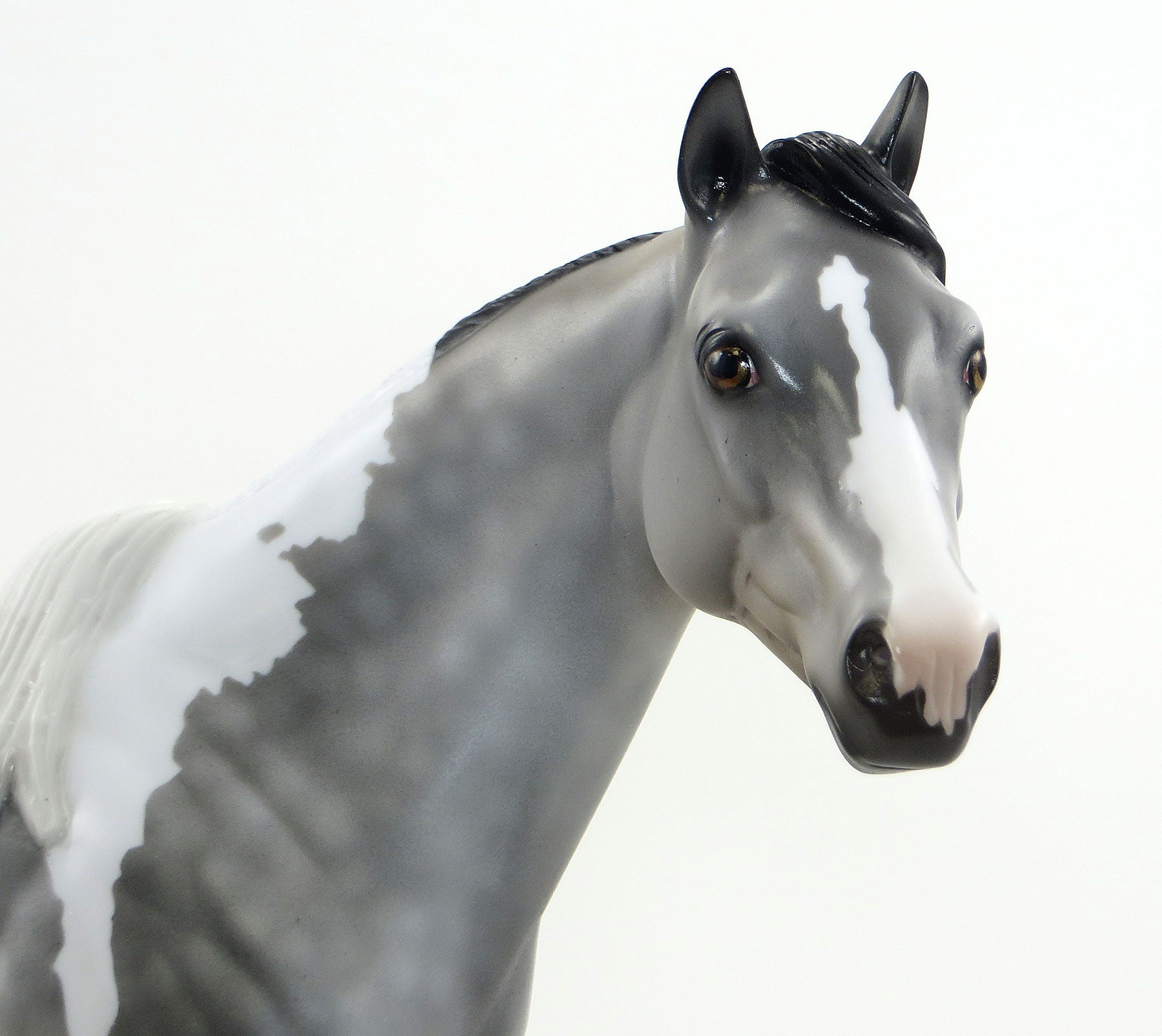 CLOWN ALLEY - OOAK Dapple Grey Tobiano Stock Model Horse - 6/15