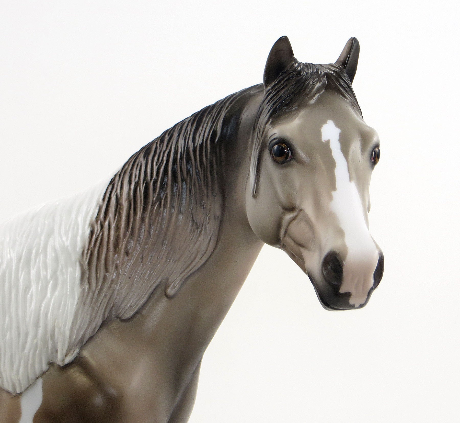 LION TAMER - OOAK Dapple Rose Grey Tobiano Stock Model Horse - 6/15