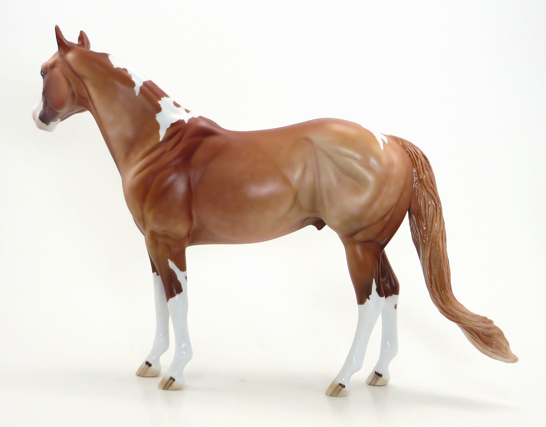 HOWDAH - OOAK Dapple Chestnut Tobiano Stock Model Horse 6/15